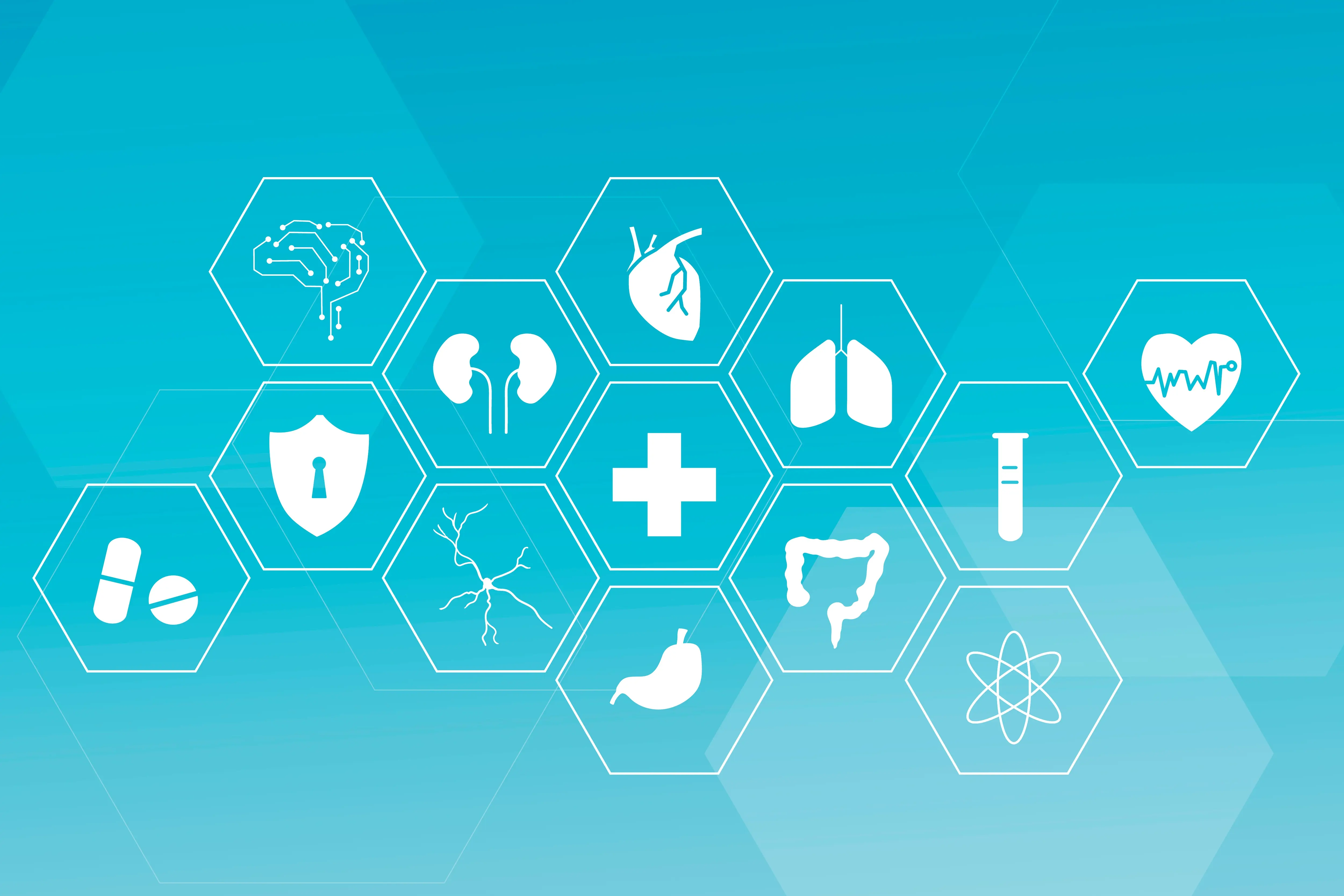 medical technology icon set health wellness