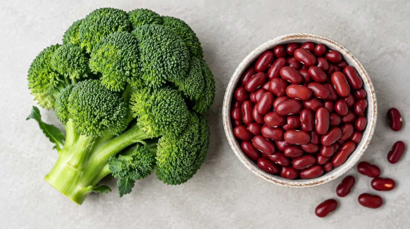 Brokkoli und rote Bohnen Ernährung Frauen Männer