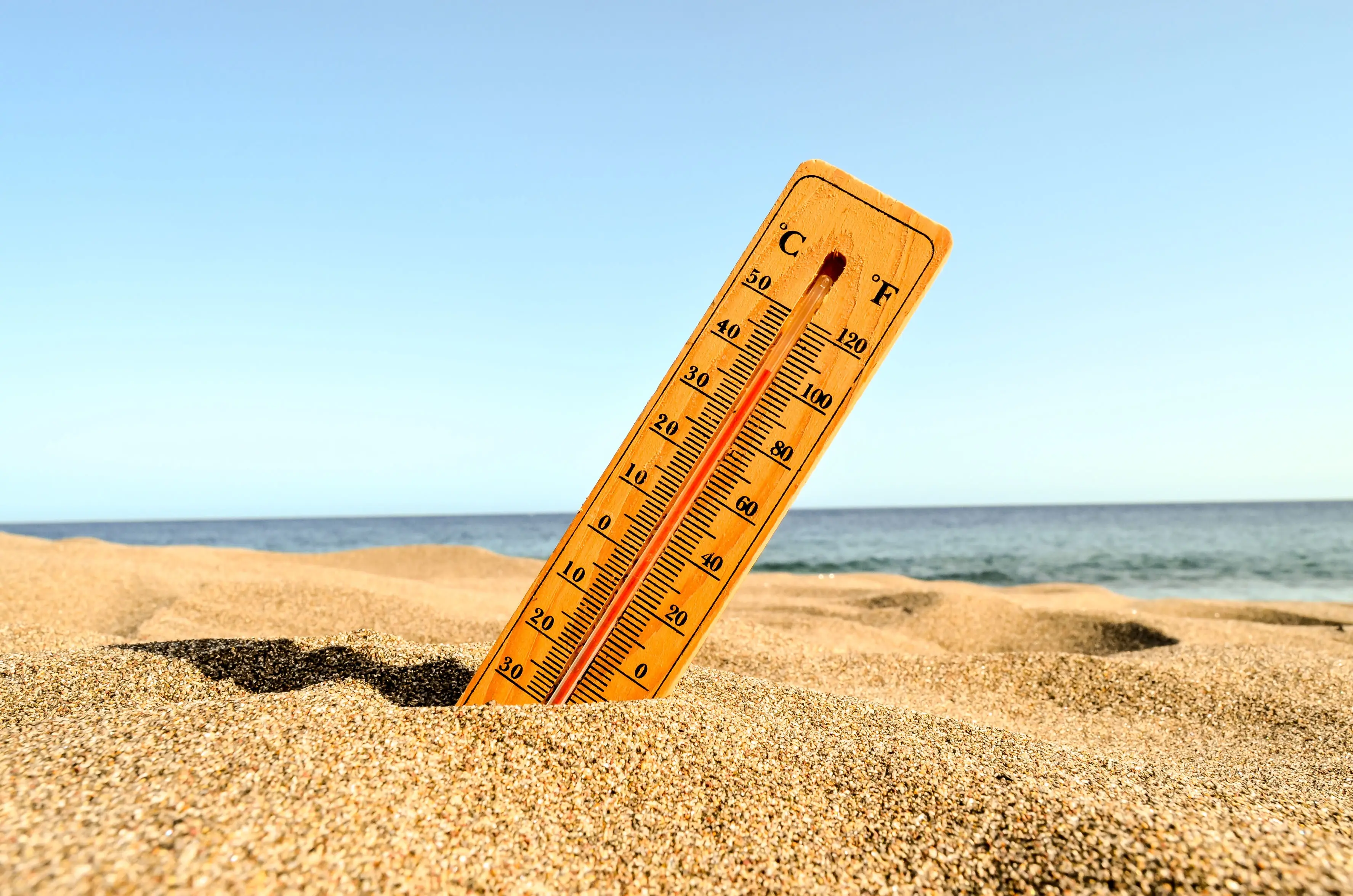 Thermometer im Sand