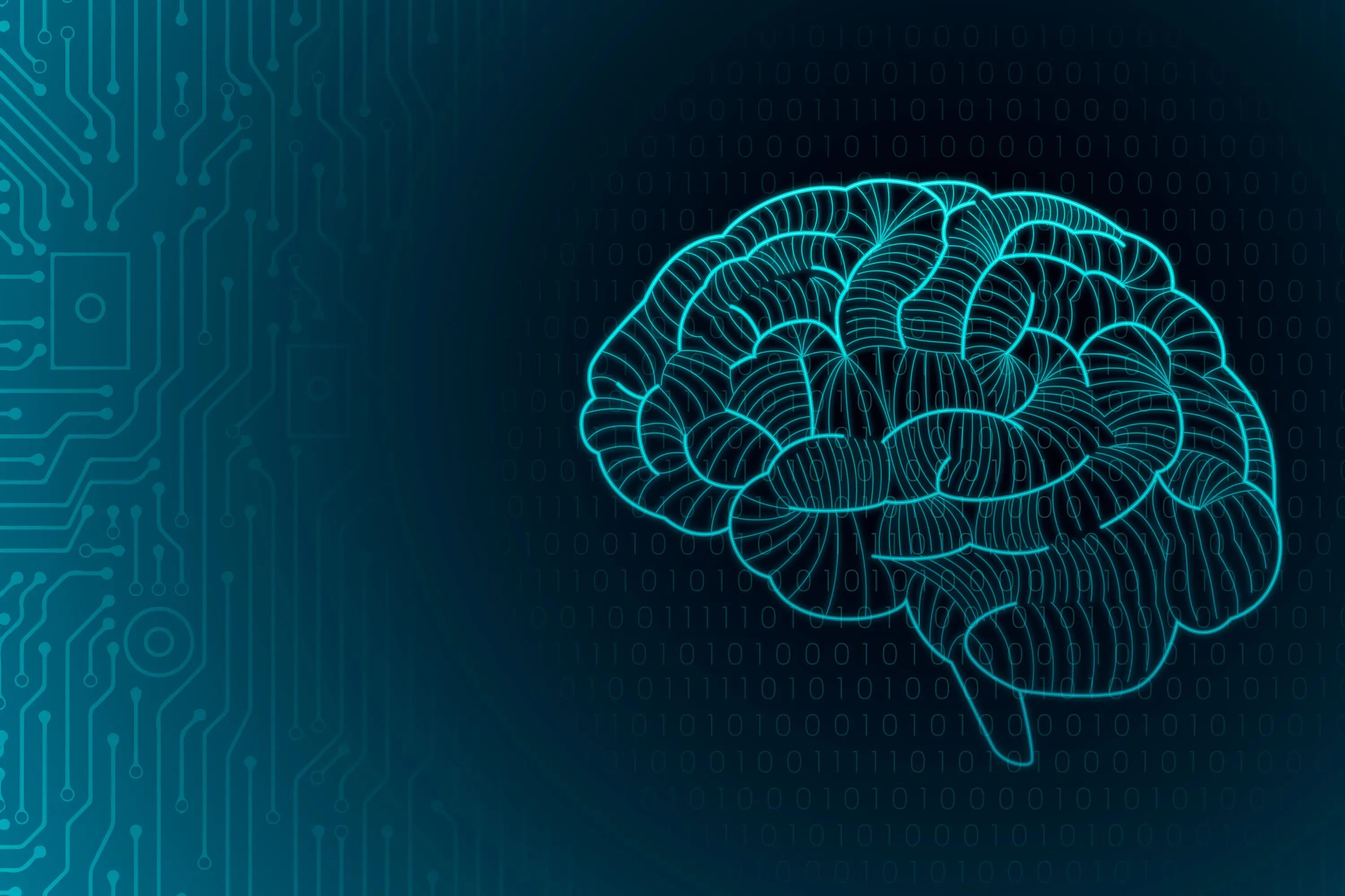 Gehirn auf dunklem Hintergrund