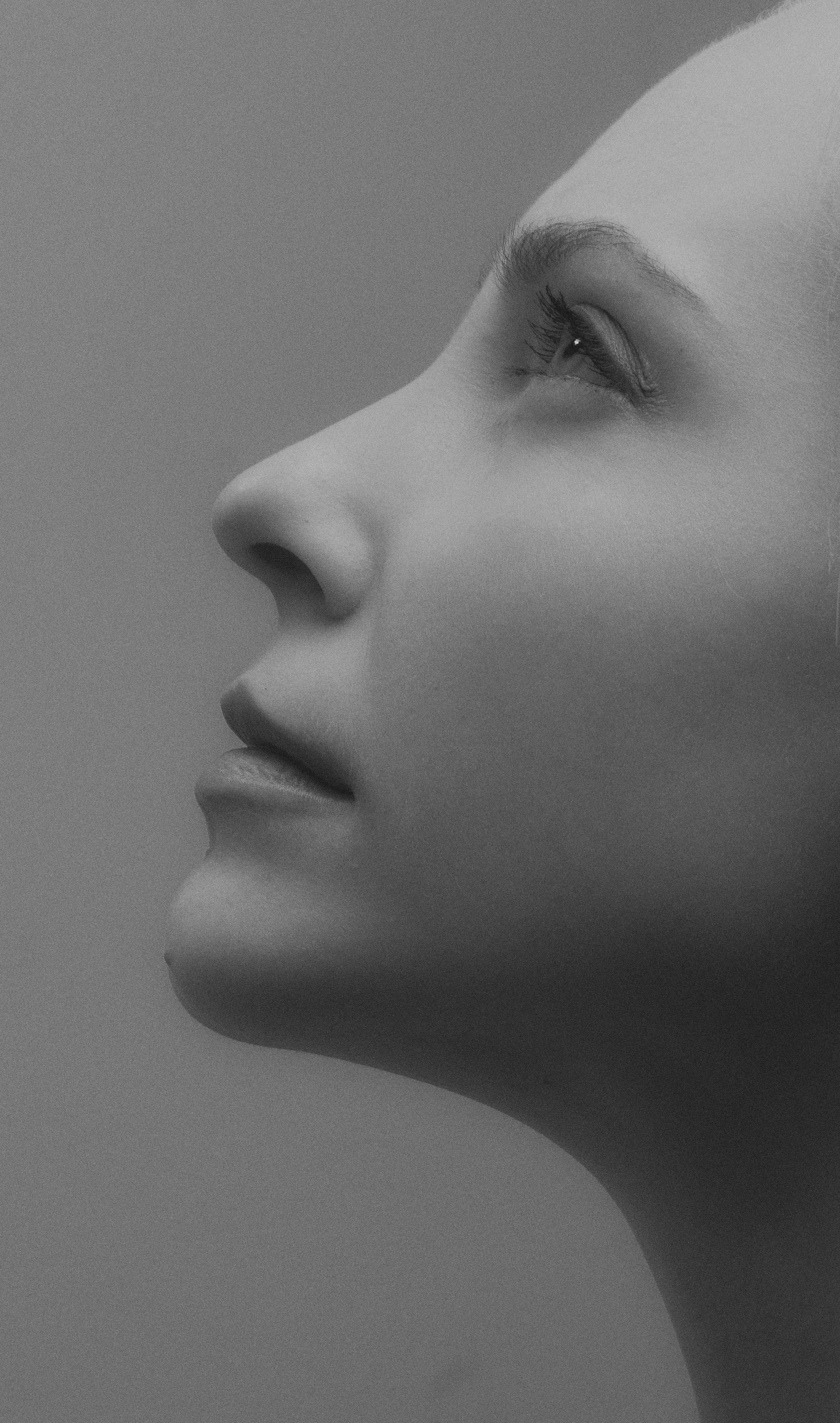 Frau im Profil schöne Haut