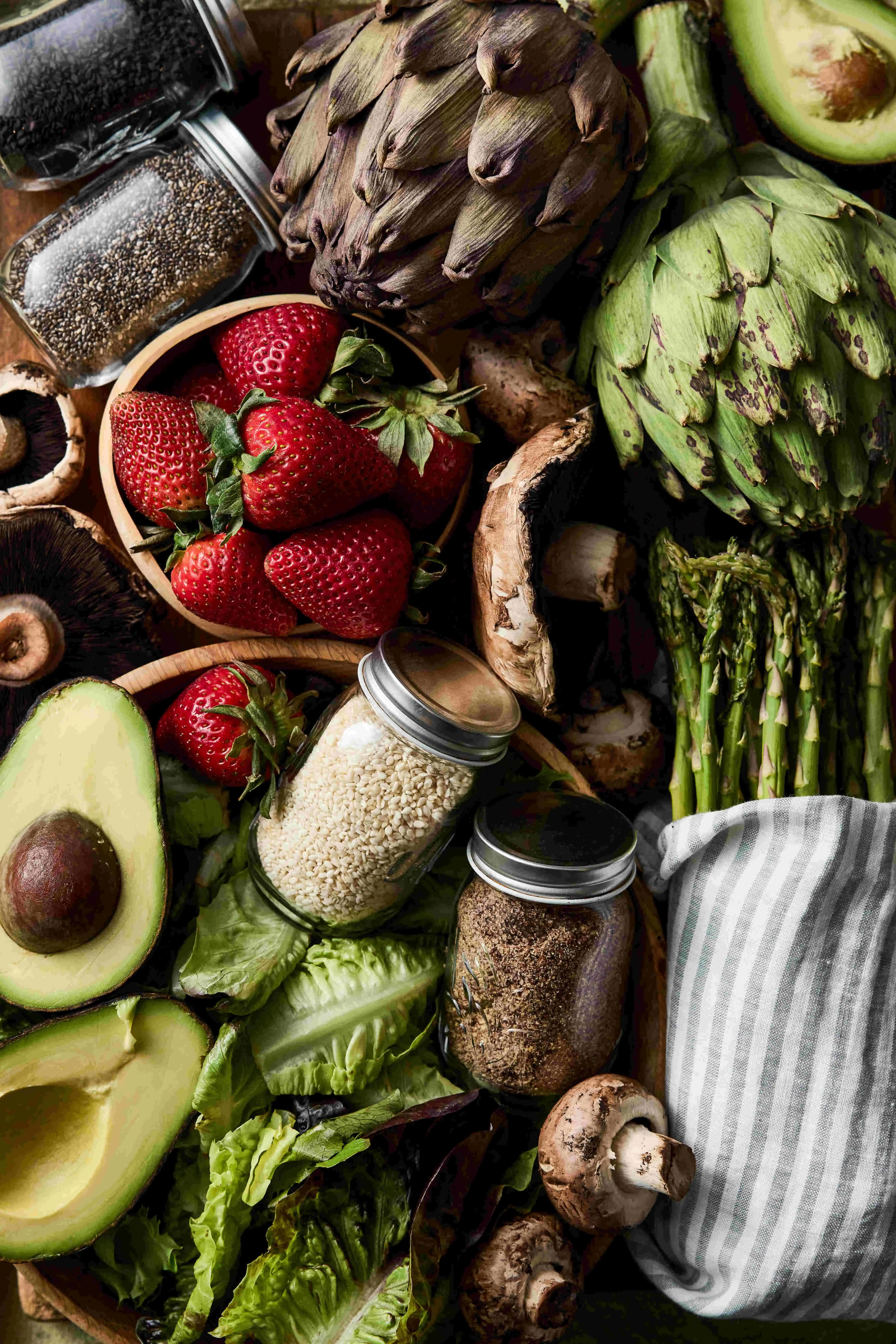 Obst und Gemüse mit Ballaststoffen