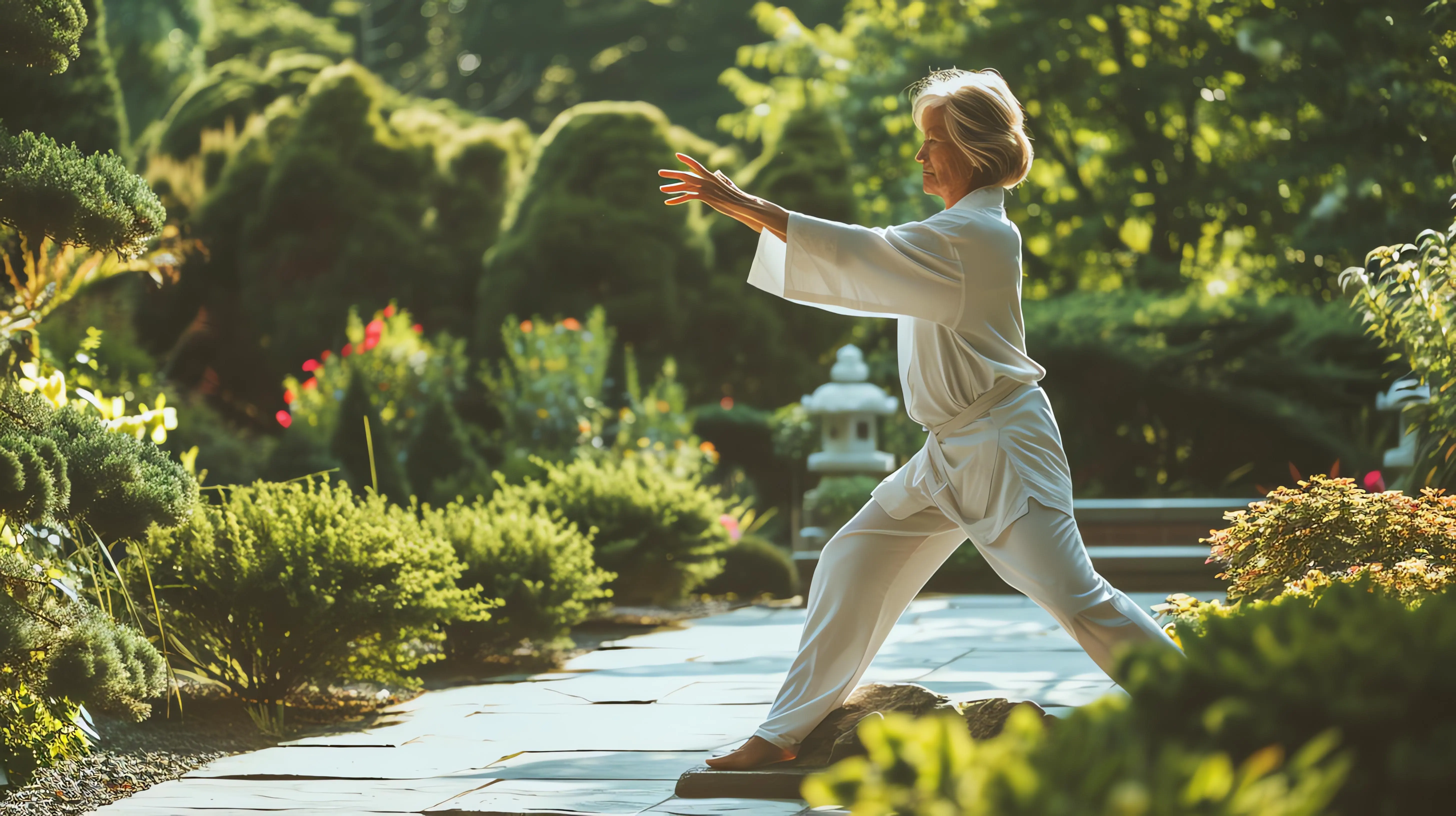 Frau beim Tai Chi