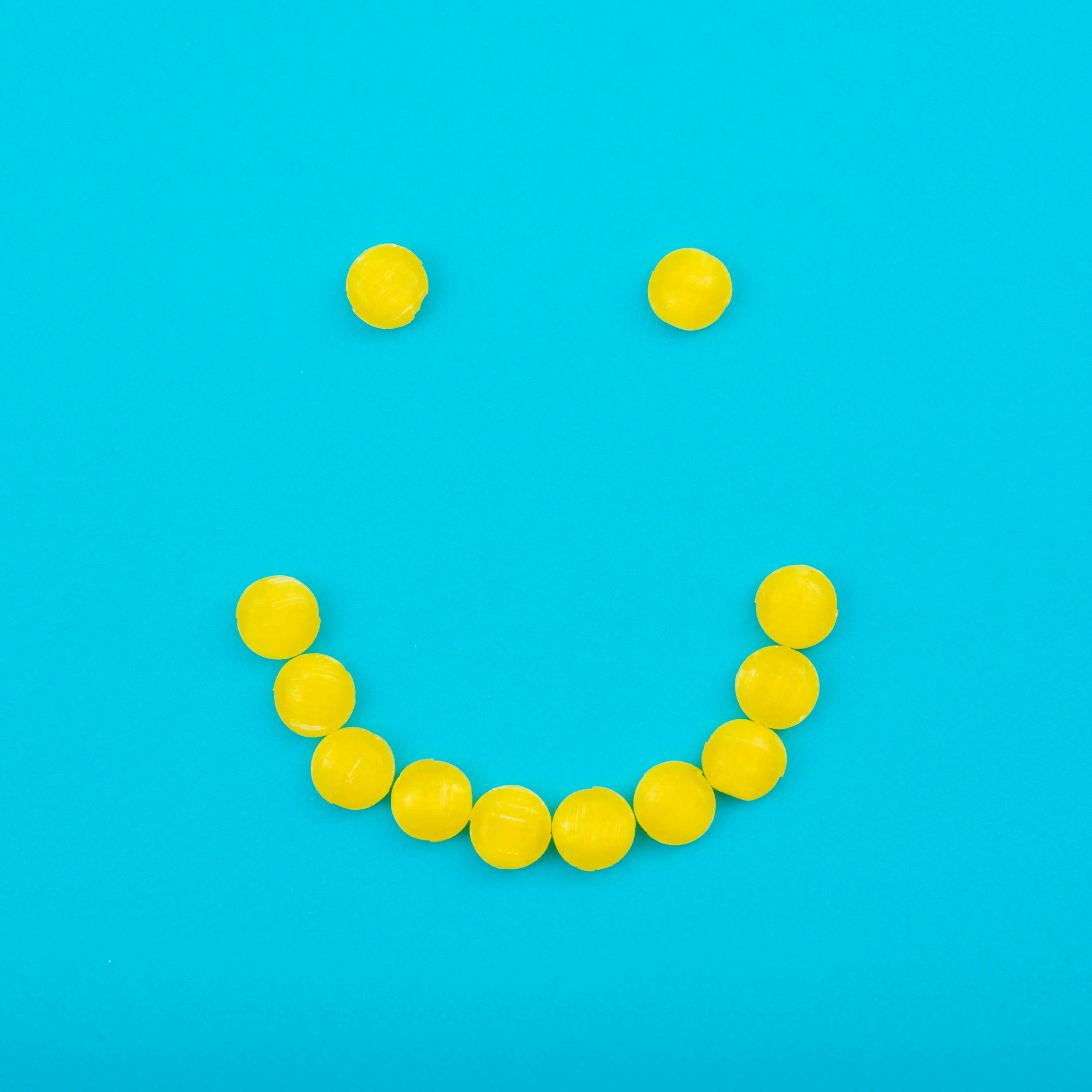 Smiley auf türkisem Hintergrund 